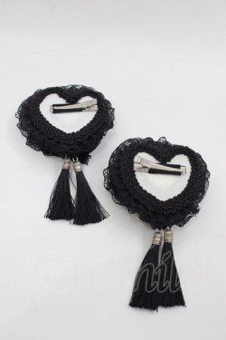 画像2: 星箱works / 青華磁 お団子クリップ式コサージュ  黒 I-25-11-07-102-PU-AC-SA-ZI