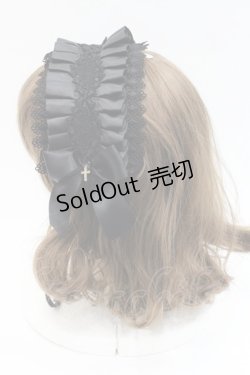 画像3: LOLITAその他(お買取対象外) / クロスリボンプリーツヘッドドレス  黒 I-25-11-07-105-LO-AC-SA-ZI