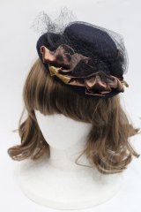 Jane Marple Dans Le Salon / ベルベットリボンミニハット  黒Ｘブラウン I-25-11-07-110-JM-AC-SA-ZI