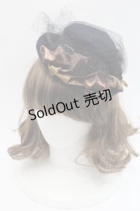 Jane Marple Dans Le Salon / ベルベットリボンミニハット  黒Ｘブラウン I-25-11-07-110-JM-AC-SA-ZI