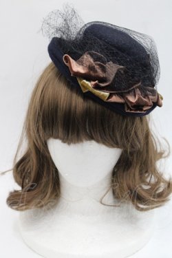 画像2: Jane Marple Dans Le Salon / ベルベットリボンミニハット  黒Ｘブラウン I-25-11-07-110-JM-AC-SA-ZI