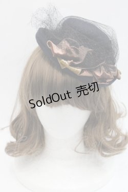 画像2: Jane Marple Dans Le Salon / ベルベットリボンミニハット  黒Ｘブラウン I-25-11-07-110-JM-AC-SA-ZI