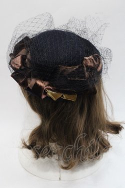 画像3: Jane Marple Dans Le Salon / ベルベットリボンミニハット  黒Ｘブラウン I-25-11-07-110-JM-AC-SA-ZI