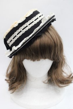 画像2: Hoshibako Works / 西洋人形魔法レースフリルハット  黒Ｘアイボリー I-25-11-07-111-LO-AC-SA-ZI