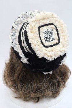 画像4: Hoshibako Works / 西洋人形魔法レースフリルハット  黒Ｘアイボリー I-25-11-07-111-LO-AC-SA-ZI