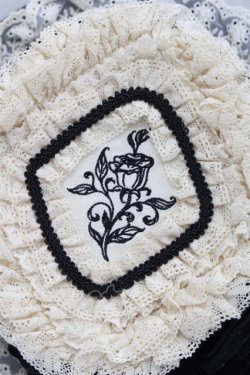 画像5: Hoshibako Works / 西洋人形魔法レースフリルハット  黒Ｘアイボリー I-25-11-07-111-LO-AC-SA-ZI