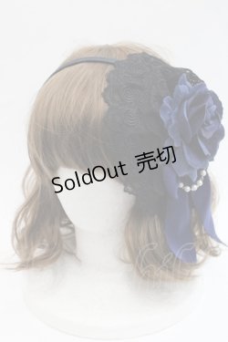 画像1: ATELIER PIERROT / 薔薇レースカチューシャ  黒Ｘ青 I-25-11-07-113-EL-AC-SA-ZI