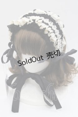 画像1: Hoshibako Works / リリアンヌ姉妹カチューシャ  黒Ｘ生成り I-25-11-07-115-LO-AC-SA-ZI