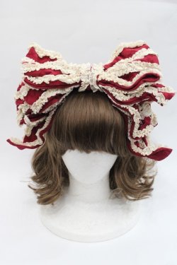 画像2: Hoshibako Works / お人形風シャンティクリームリボンカチューシャ  ボルドー I-25-11-07-120-LO-AC-SA-ZI