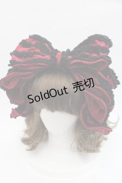 画像1: Hoshibako Works / お人形風シャンティクリームリボンカチューシャ  レッドブラック I-25-11-07-121-LO-AC-SA-ZI