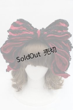 画像2: Hoshibako Works / お人形風シャンティクリームリボンカチューシャ  レッドブラック I-25-11-07-121-LO-AC-SA-ZI