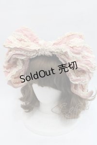 Hoshibako Works / お人形風シャンティクリームリボンカチューシャ  ピンク I-25-11-07-123-LO-AC-SA-ZI
