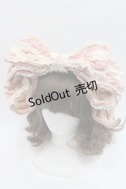 画像1: Hoshibako Works / お人形風シャンティクリームリボンカチューシャ  ピンク I-25-11-07-123-LO-AC-SA-ZI