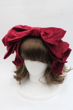 画像1: Hoshibako Works / お人形風ラッピングリボンカチューシャ  ボルドー I-25-11-07-125-LO-AC-SA-ZI