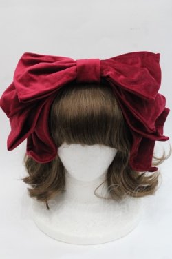 画像2: Hoshibako Works / お人形風ラッピングリボンカチューシャ  ボルドー I-25-11-07-125-LO-AC-SA-ZI