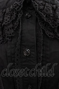 画像4: BABY,THE STARS SHINE BRIGHT / 袖ピンタックブラウス(2重衿ver.)  黒 I-25-11-07-001-BA-BL-SA-ZI