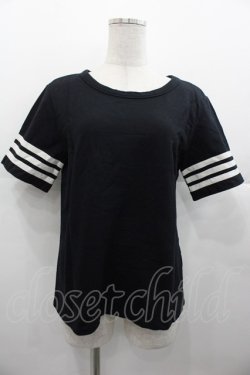 画像1: Jane Marple Dans Le Salon / 3ライン袖カットソー  黒Ｘ白 I-25-11-07-016-JM-TO-SA-ZI