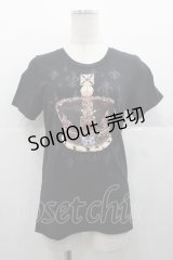 Jane Marple Dans Le Salon / クラウンTシャツ  黒 I-25-11-07-018-JM-TO-SA-ZI