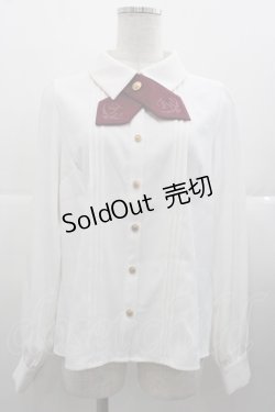 画像1: Amavel / Historical Butler クロスタイブラウス  白Ｘボルドー I-25-11-07-002-CA-BL-SA-ZI