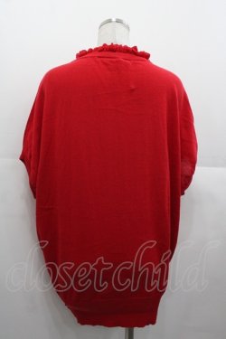 画像2: Jane Marple Dans Le Salon / フリル半袖カーディガン  赤 I-25-11-07-021-JM-TO-SA-ZI