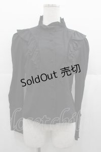 Sheglit / "Victorian"フリルブラウス  黒 I-25-11-07-024-EL-BL-SA-ZI