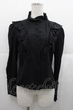 画像1: Sheglit / "Victorian"フリルブラウス  黒 I-25-11-07-024-EL-BL-SA-ZI