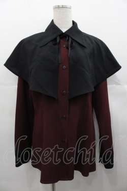 画像1: MIHO MATSUDA / ブラウス・アクラ  ボルドーＸ黒 I-25-11-07-025-GO-BL-SA-ZI