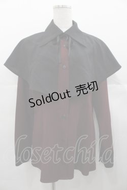 画像1: MIHO MATSUDA / ブラウス・アクラ  ボルドーＸ黒 I-25-11-07-025-GO-BL-SA-ZI