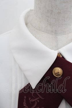 画像3: Amavel / Historical Butler クロスタイブラウス  白Ｘボルドー I-25-11-07-002-CA-BL-SA-ZI