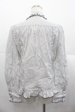 画像2: ALGONQUINS / リボンタイ&ジャボ付きブラウス  白Ｘ黒 I-25-11-07-029-AL-BL-SA-ZI