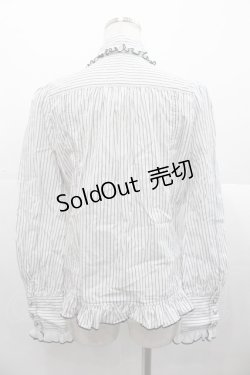 画像2: ALGONQUINS / リボンタイ&ジャボ付きブラウス  白Ｘ黒 I-25-11-07-029-AL-BL-SA-ZI