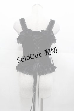 画像2: ATELIER PIERROT / Adenophora Lace-Up Camisole   黒 I-25-11-07-030-EL-SK-SA-ZI