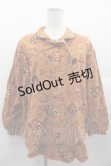 NATURE TRAIL / あらいぐまプリントシャツ  ブラウン I-25-11-07-031-LO-BL-SA-ZI