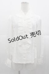 Jane Marple Dans Le Salon / シフォンフリル長袖ブラウス  白 I-25-11-07-003-JM-BL-SA-ZI