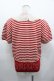 画像2: PINK HOUSE / 襟付きボーダーリボン半袖カーディガン  赤Ｘ白 I-25-11-07-032-LO-TO-SA-ZI (2)