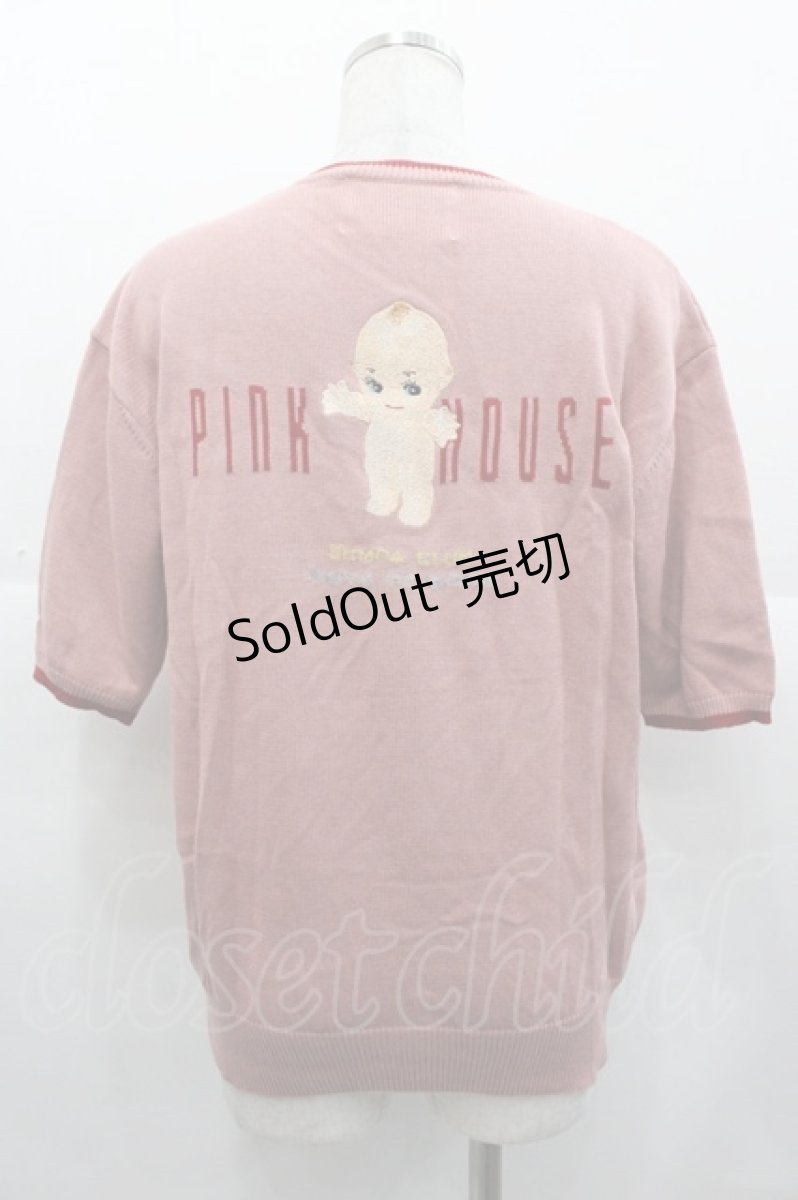 画像2: PINK HOUSE / キューピー刺繍半袖ニットカーディガン  ピンク I-25-11-07-033-LO-TO-SA-ZI (2)