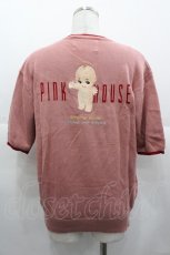 画像2: PINK HOUSE / キューピー刺繍半袖ニットカーディガン  ピンク I-25-11-07-033-LO-TO-SA-ZI (2)