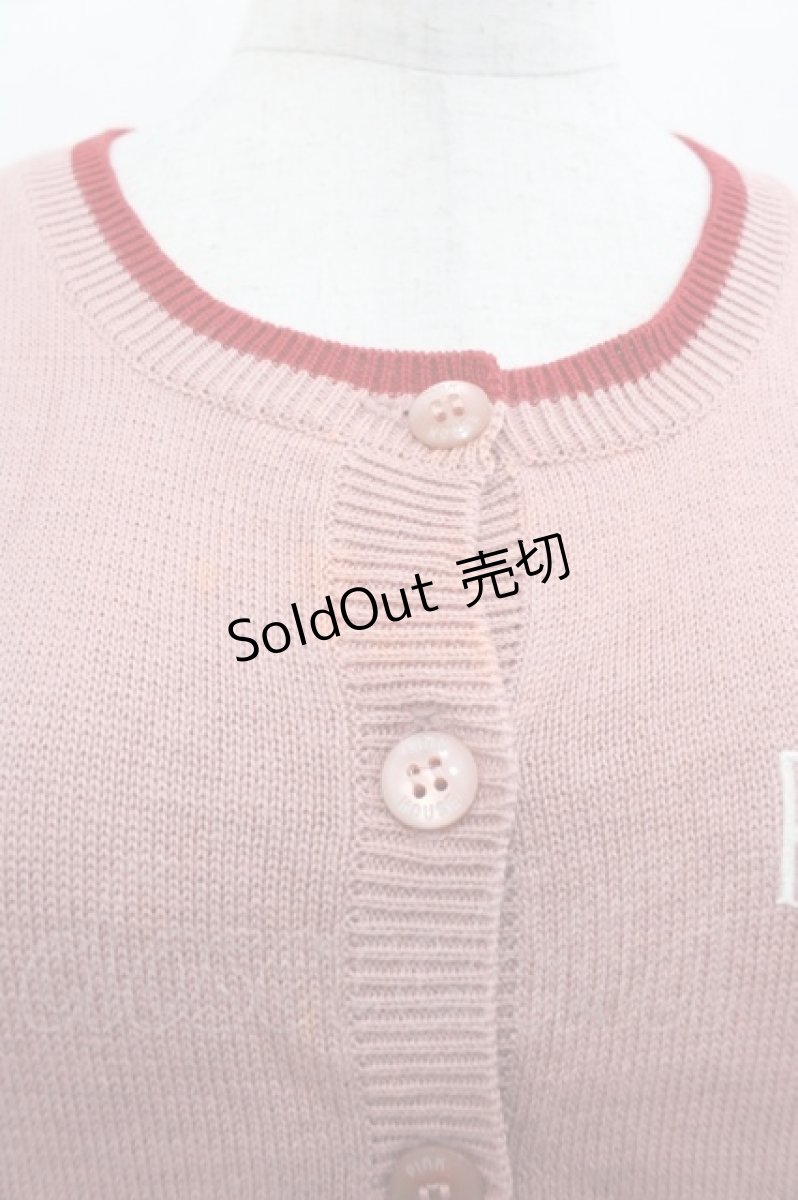 画像3: PINK HOUSE / キューピー刺繍半袖ニットカーディガン  ピンク I-25-11-07-033-LO-TO-SA-ZI (3)