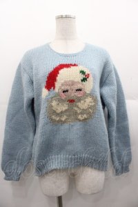 PINK HOUSE / さんたさんニットセーター  サックス I-25-11-07-035-LO-TO-SA-ZI