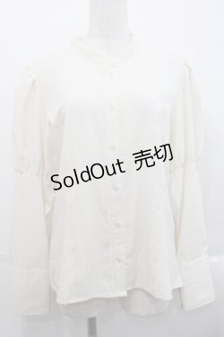 画像1: Kurumi Collaboration / KRデシンジゴスリブラウス LL アイボリー I-25-11-12-005-LO-BL-SA-ZI