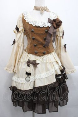 画像1: ALICE and the PIRATES / Milky Rail Train ネルラドレスセット  ブラウン I-25-11-12-032-PA-OP-SA-ZI