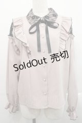 Lovely Tency / TT*リボンタイツキレースブラウス M 淡桃 I-25-11-12-006-LO-BL-SA-ZI