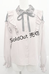 Lovely Tency / TT*リボンタイツキレースブラウス M 淡桃 I-25-11-12-006-LO-BL-SA-ZI