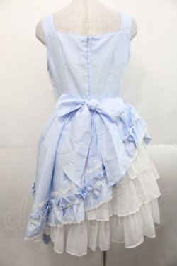 画像2: ALICE and the PIRATES / ギャザーシフォンジャンパースカート  サックスＸ白 I-25-11-12-033-PA-OP-SA-ZI