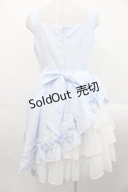 画像2: ALICE and the PIRATES / ギャザーシフォンジャンパースカート  サックスＸ白 I-25-11-12-033-PA-OP-SA-ZI