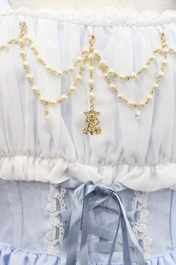 画像3: ALICE and the PIRATES / ギャザーシフォンジャンパースカート  サックスＸ白 I-25-11-12-033-PA-OP-SA-ZI