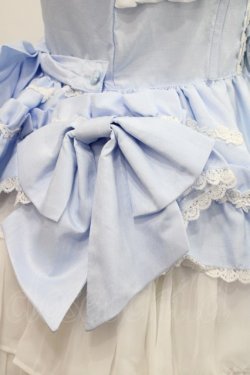 画像4: ALICE and the PIRATES / ギャザーシフォンジャンパースカート  サックスＸ白 I-25-11-12-033-PA-OP-SA-ZI