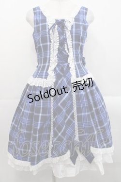画像1: ALICE and the PIRATES / A/Pタータンチェック柄ジャンパースカート  青 I-25-11-12-034-PA-OP-SA-ZI