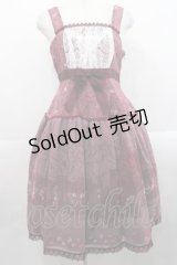 ALICE and the PIRATES / 薔薇の葬列〜宵闇に咲くアリア〜柄ジャンパースカートI  エンジ I-25-11-12-035-PA-OP-SA-ZI