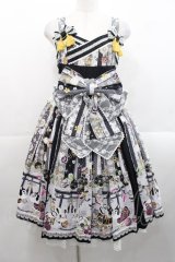 metamorphose / いろどり花てまり タックジャンパースカート  黒 I-25-11-12-038-ME-OP-SA-ZI